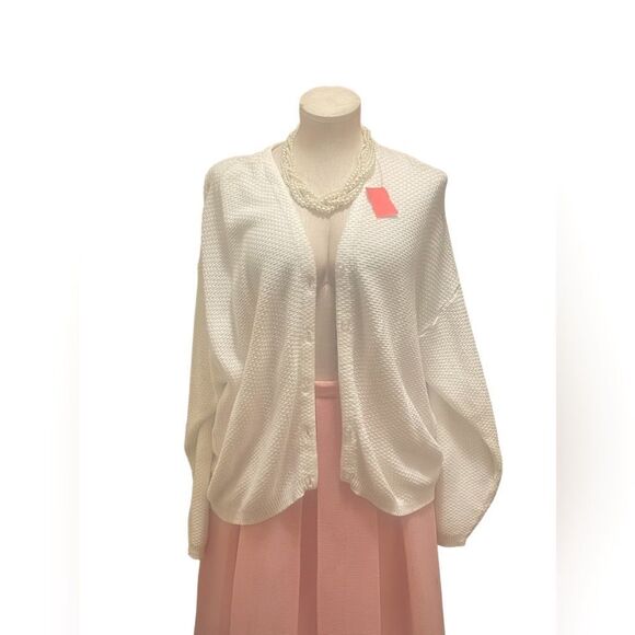 Timeless Charm: Vintage Cotton Button Cardigan Made in the USA - Picture 1 of 3